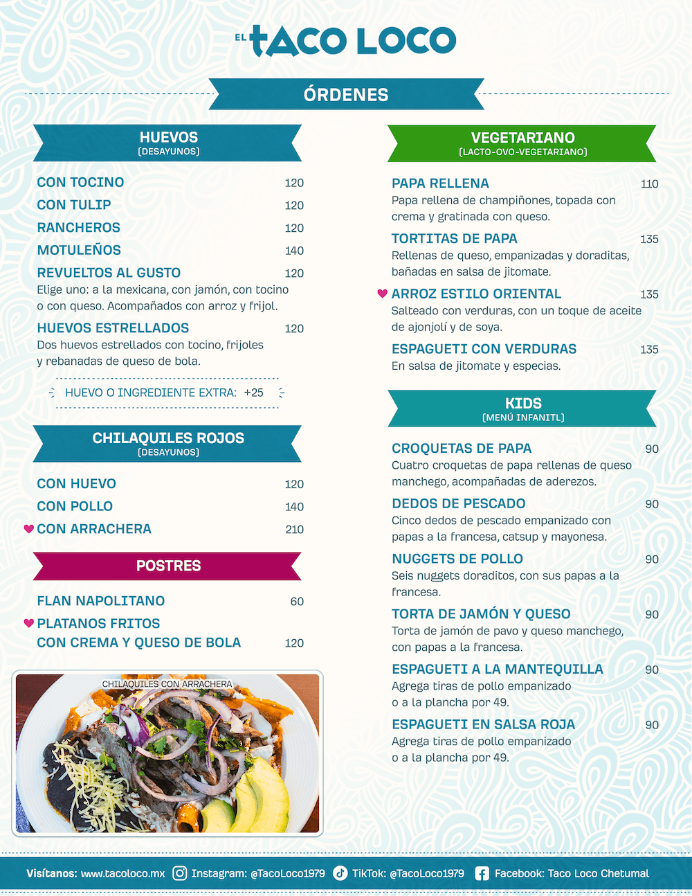 Menú de Taco Loco Chetumal, página 10