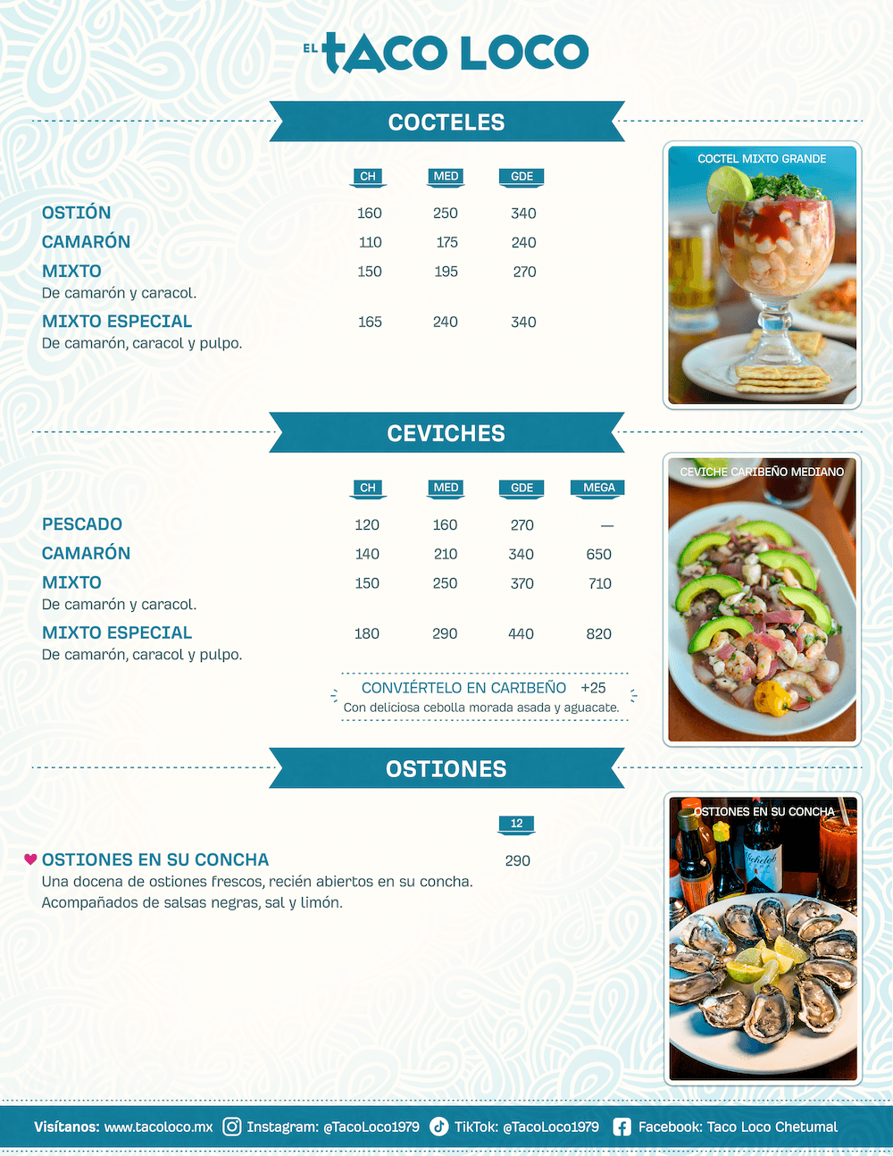 Menú de Taco Loco Chetumal, página 2