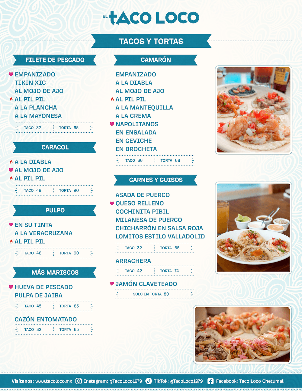 Menú de Taco Loco Chetumal, página 3