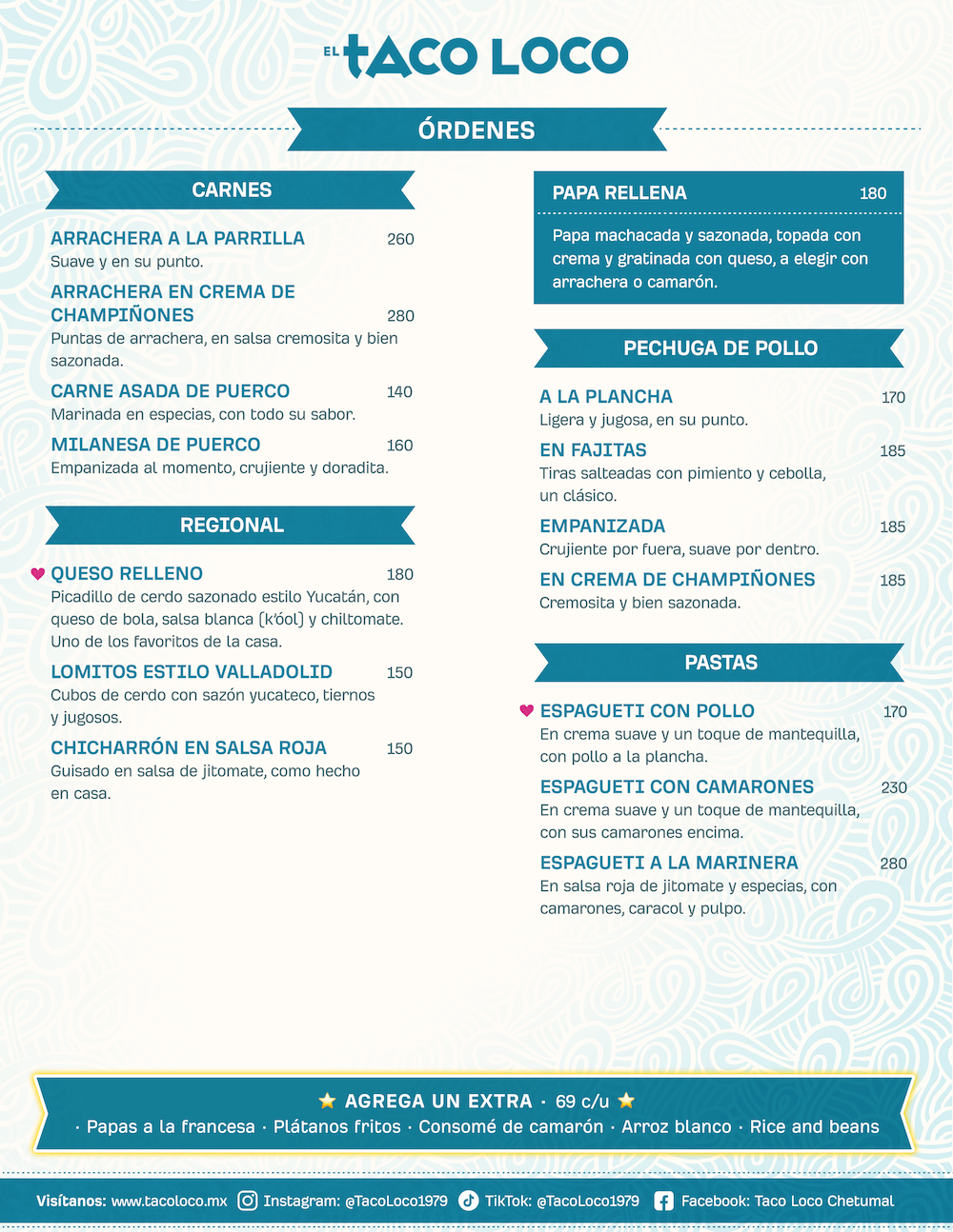 Menú de Taco Loco Chetumal, página 7